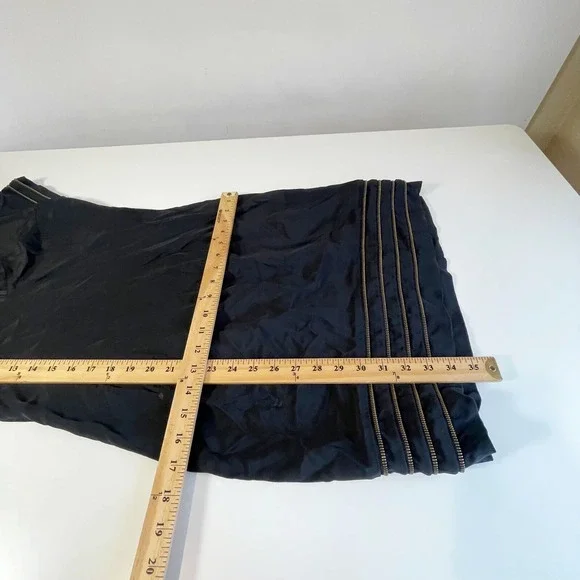 Jay Godfrey Womens Short Sleeve Mini Sheath Dress Black 8 V-Neck Zipper Trimmed - Picture 9 of 9